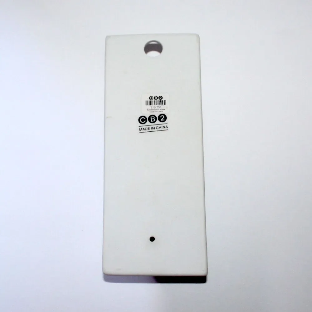 CB2 design Exclamation Vase wall pocket white ceramic modern fun